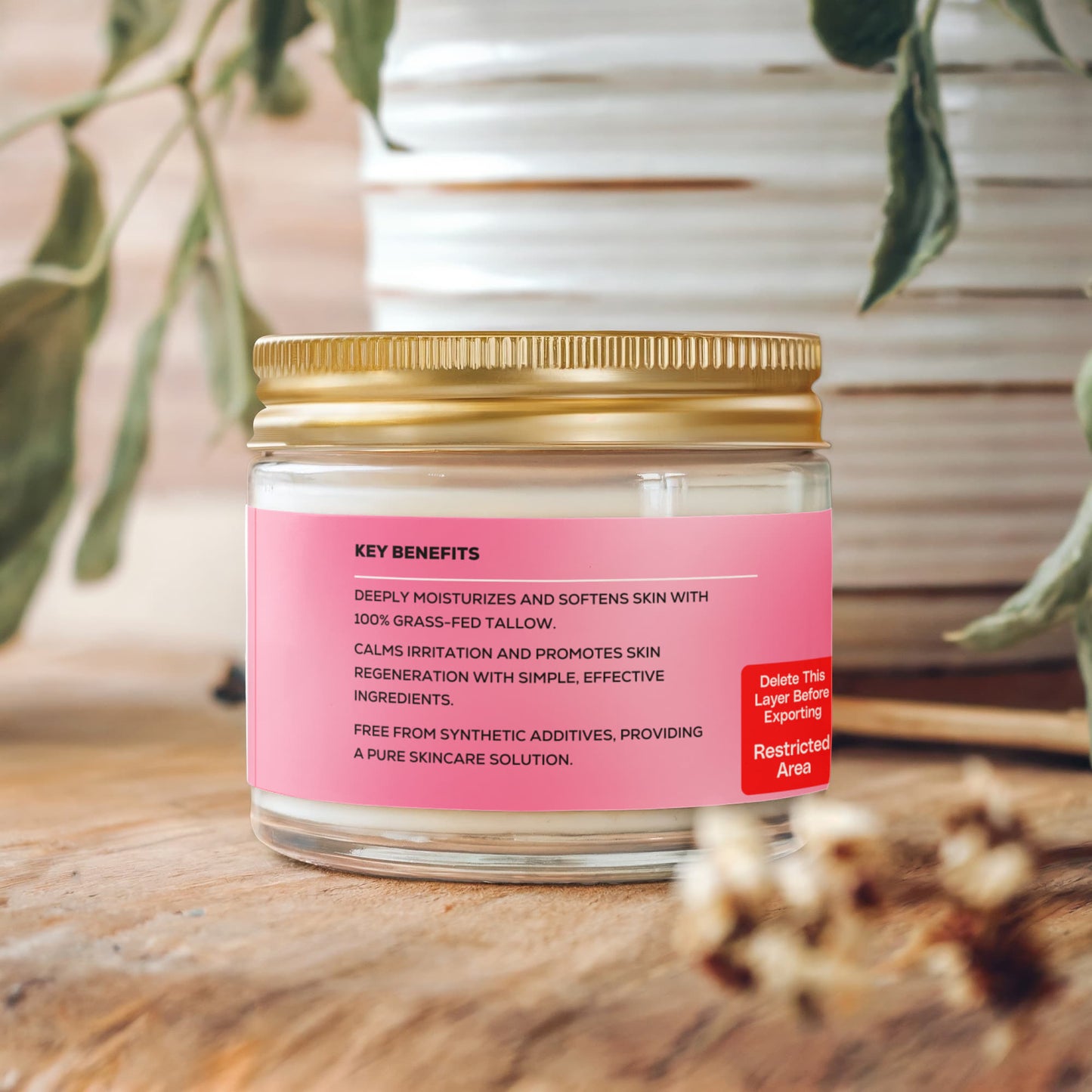 Whipped Grass-Fed Tallow Balm with Vanilla Bean